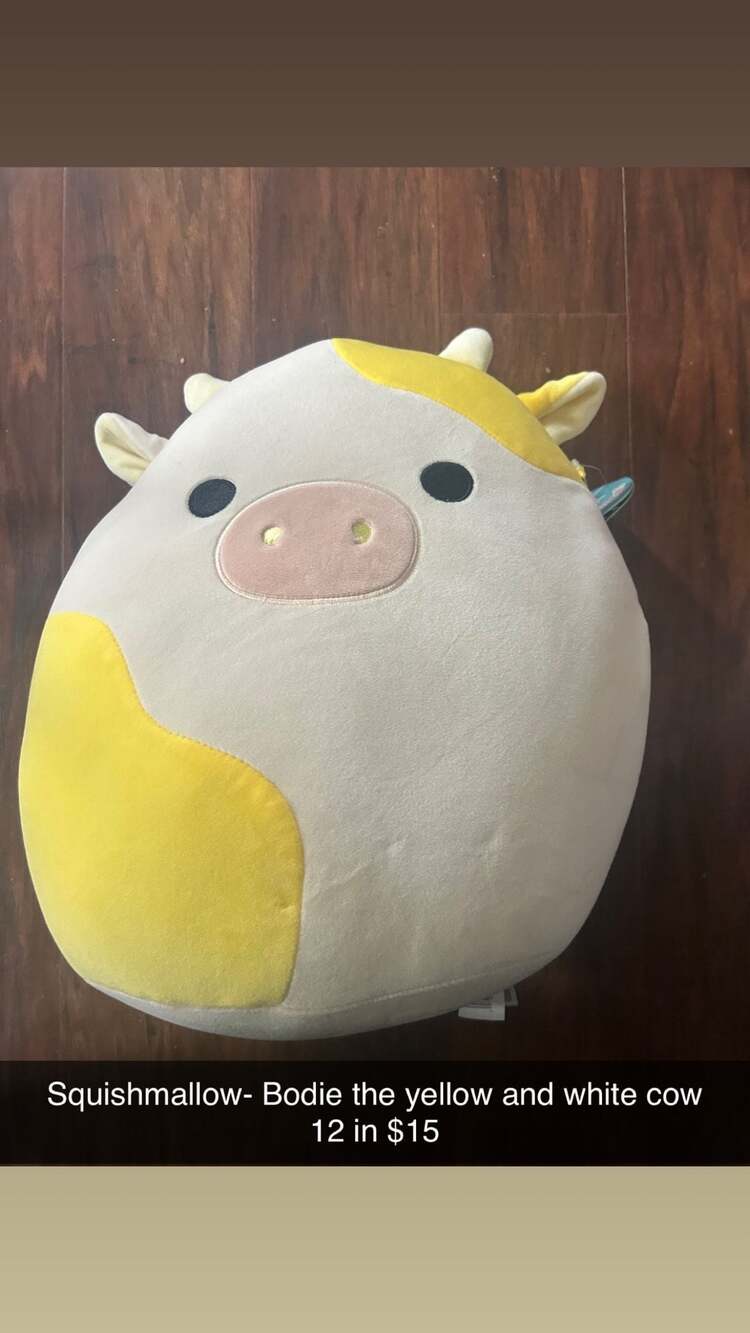 Squishmallows Bodie the Yellow and White Cow 12" Plush Stuffed Animal
